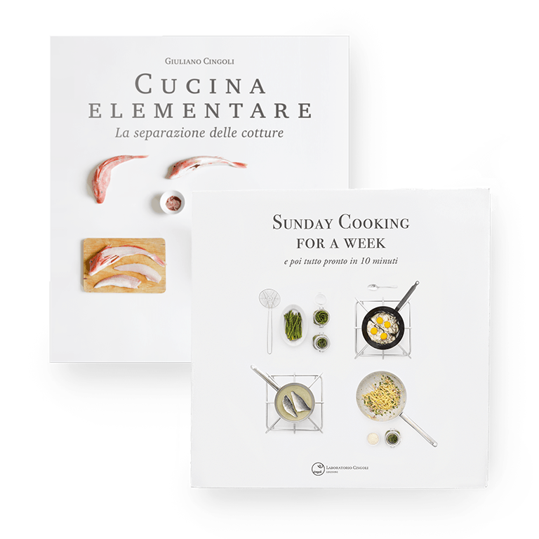 Libri Giuliano Cingoli "Cucina elementare" e "Sunday Cooking for a week"